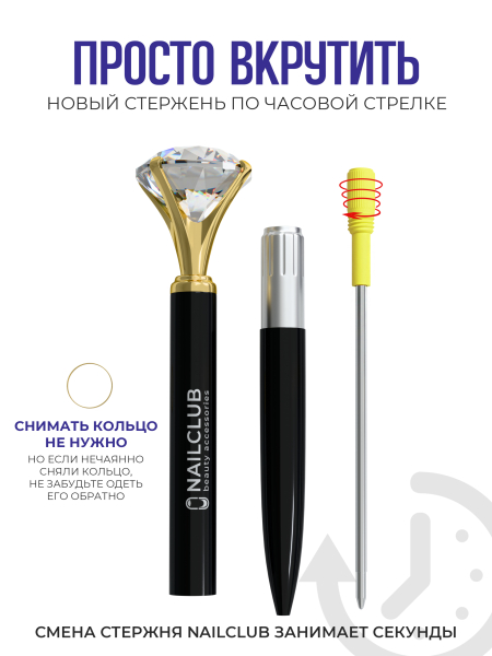 Купить сменный стержень синего цвета для ручки с кристаллом 5 шт в уп