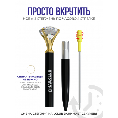 Стержень шариковый для ручки из металла СИНИЙ, 5 шт.