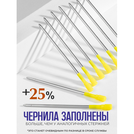 Стержень шариковый для ручки из металла СИНИЙ, 10 шт.