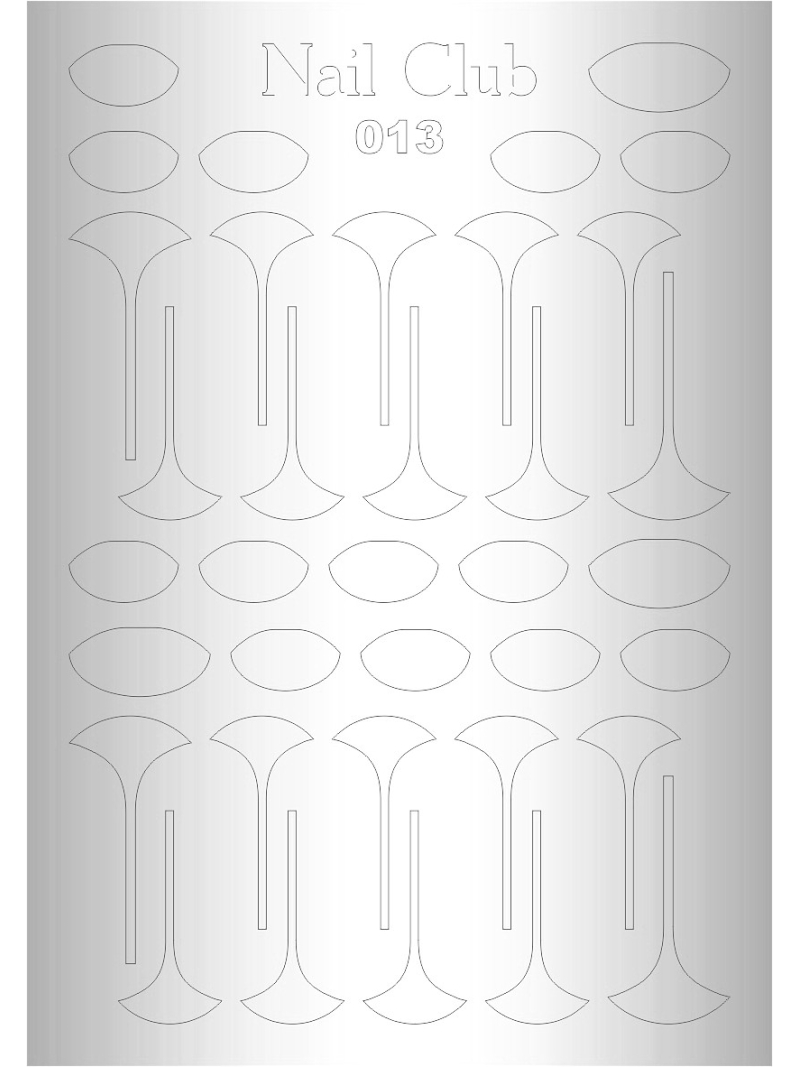 Купить металлизированный стикер для дизайна ногтей SILVER 013