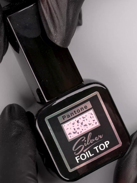 Купить глянцевый топ с кусочками фольги SILVER FOIL TOP Nail Club