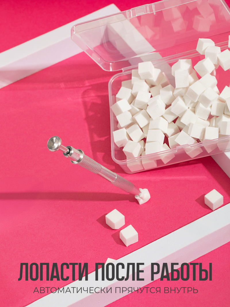 Купить спонжики в наборе с держателем, 100 штук, цвет Белый