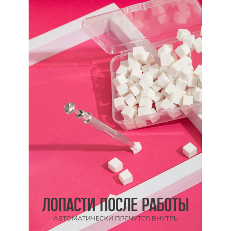 Спонжики в наборе с держателем, 100 штук, цвет Белый