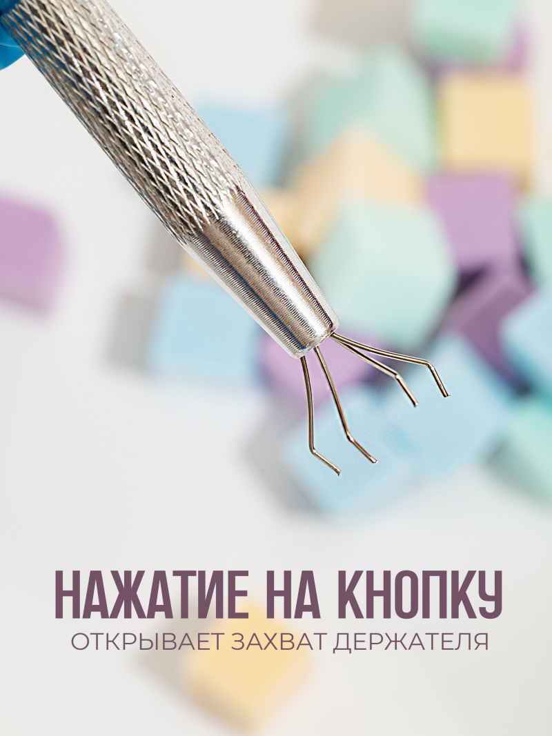 Купить спонжики в наборе с держателем, 100 штук, цвет Бирюза