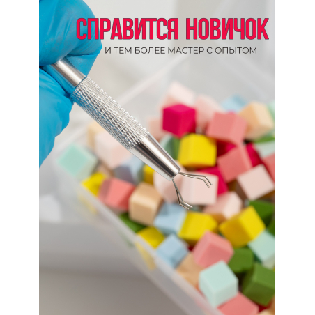 Спонжики в наборе с держателем, 100 штук, цвет Красный