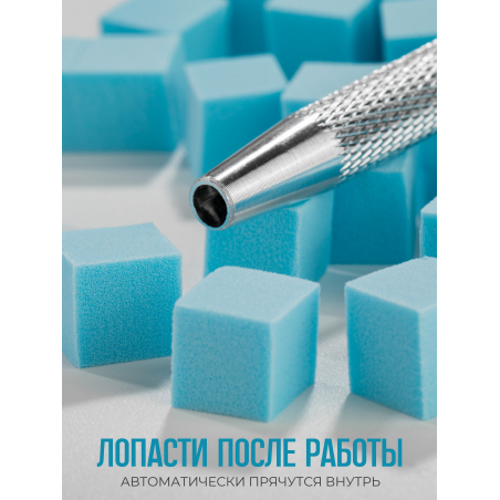 Спонжики в наборе с держателем, 100 штук, цвет Голубой