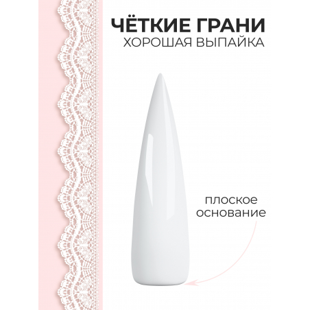 Типсы для дизайна ногтей стилет белые 48 шт