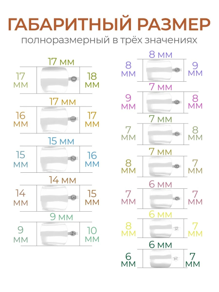 Купить для педикюра матовые прозрачные р-ы 0-11, 48 шт.