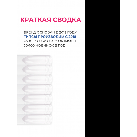 Типсы для демонстрационного дизайна ногтей на кольце квадратные белые