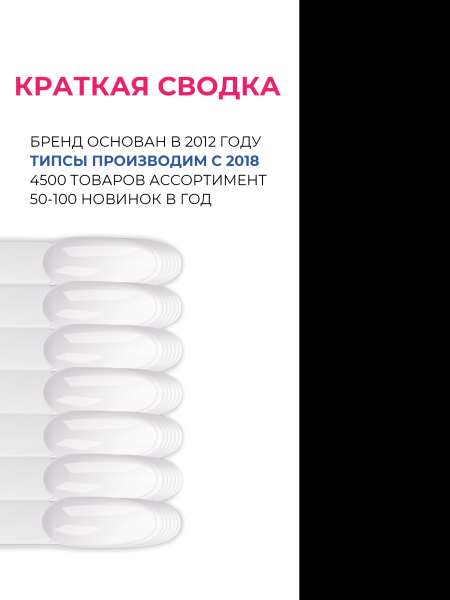 Купить типсы для демонстрации дизайна ногтей на кольце миндаль белые