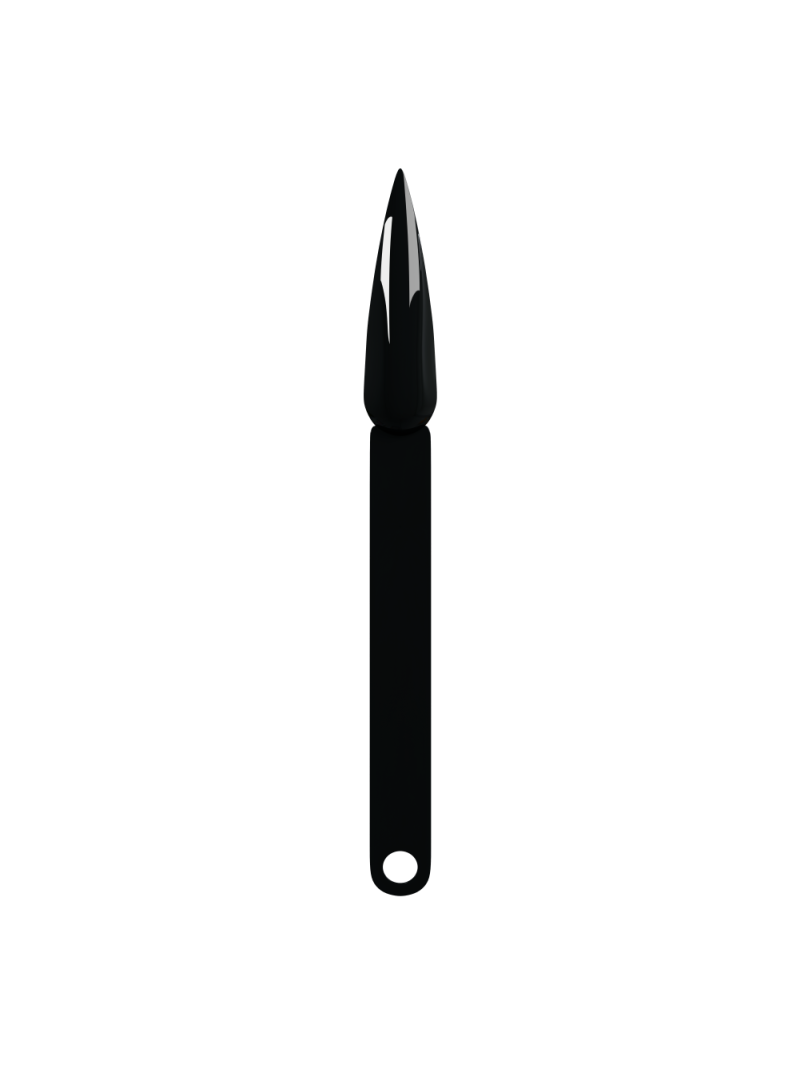 Купить типсы на кольце стилет длинный чёрные для демонстрационного дизайна ногтей на веере