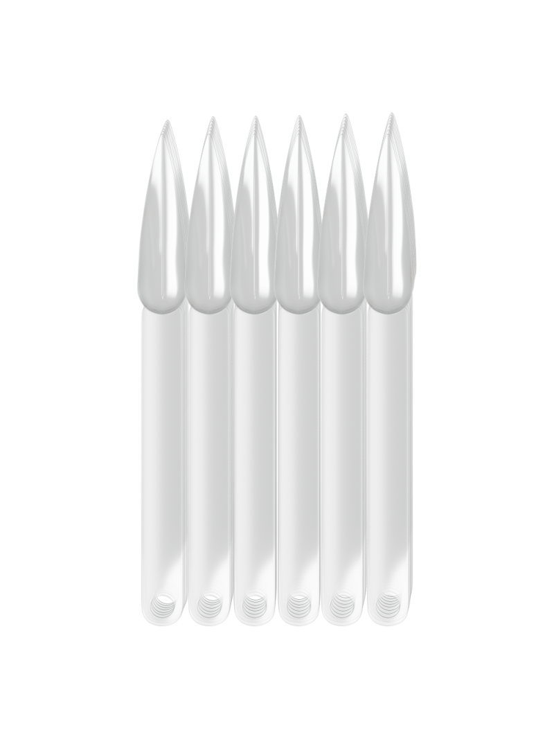 Купить типсы на кольце стилет длинный прозрачные для демонстрационного дизайна ногтей на веере