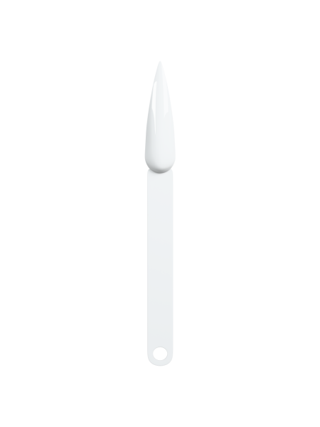 Купить типсы на кольце стилет длинный белые для демонстрационного дизайна ногтей на веере