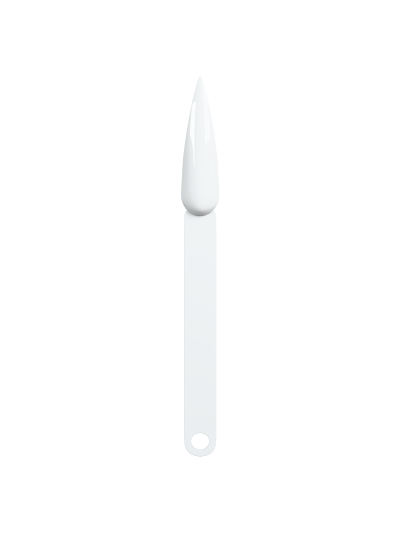 Купить типсы на кольце стилет длинный белые для демонстрационного дизайна ногтей на веере