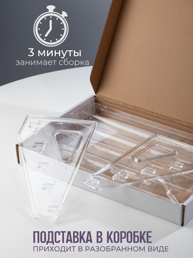 Купить Подставка под лаки из оргстекла прозрачная 5 ярусов с доставкой