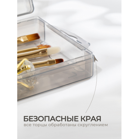 Пенал для пилок и кистей пластик малый серый витраж