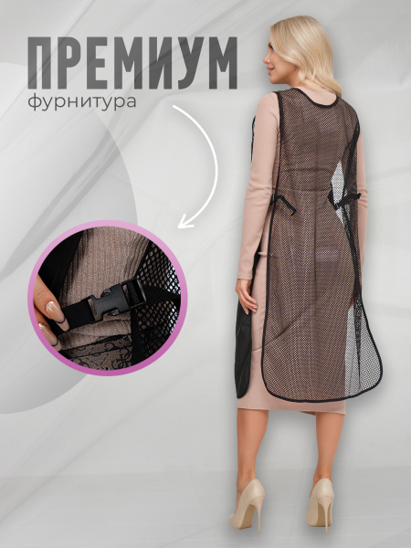 Купить фартук мастера маникюра из прорезиненной ткани и сетки-плащёвки с логотипом Nail Club