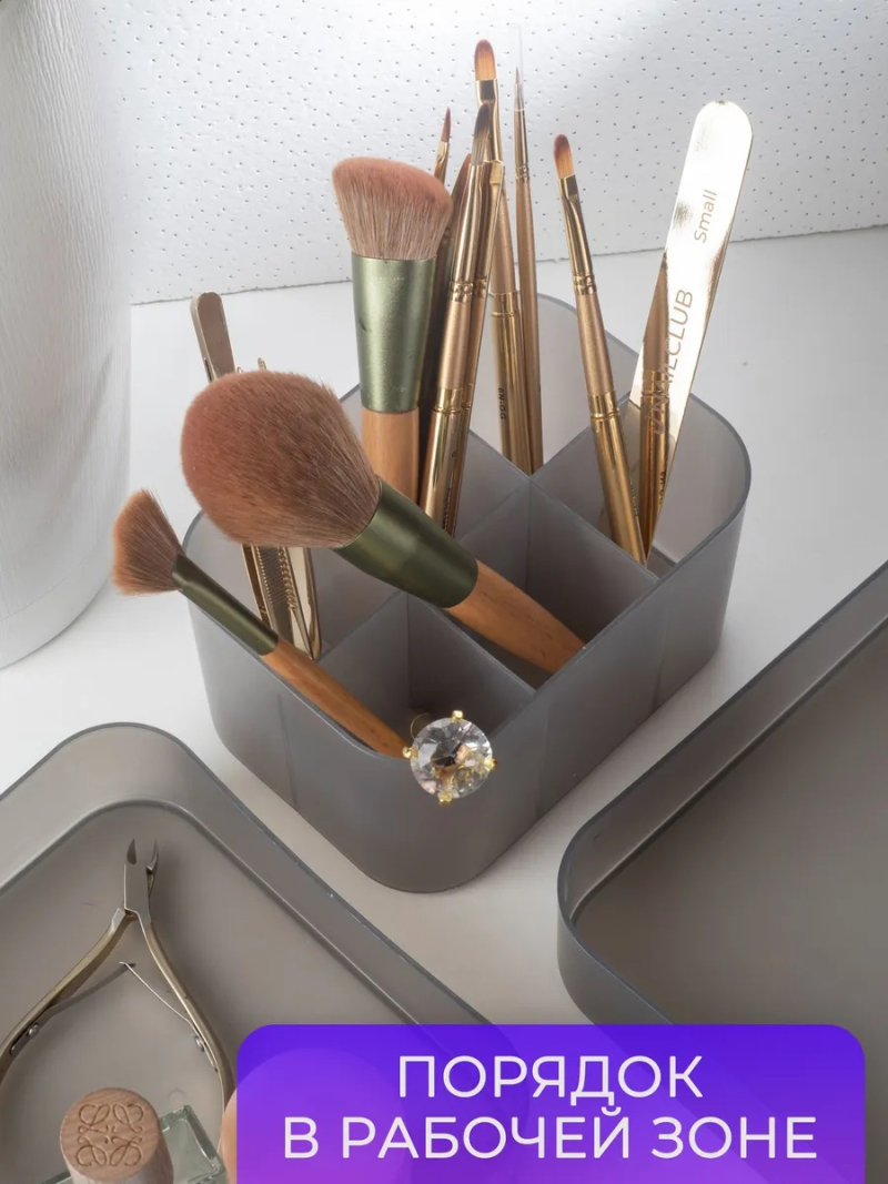 Купить Комплект органайзеров для рабочего стола серый с доставкой