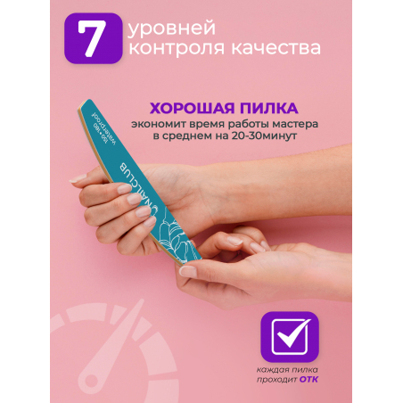 Пилка для ногтей синяя Waterproof 150/180 лодка 10 шт.