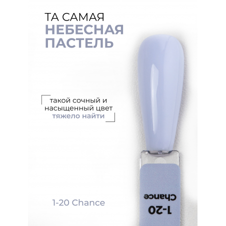 Цветной гель лак голубая пастель EXTREME PASTEL 1-20 Chance 13 мл