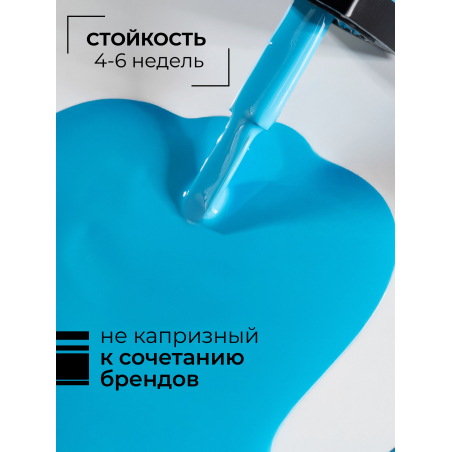 Лазурный гель лак для маникюра ICON №23 La Mer 13 мл