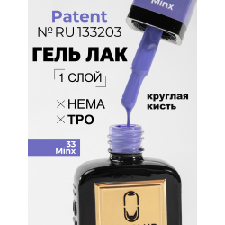 Нежный васильковый гель лак для ногтей ICON №33 Minx 13 мл