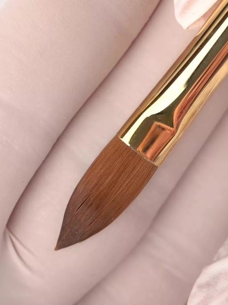 Купить кисть из меха колонка для моделирования акрилом ногтей 8К-А