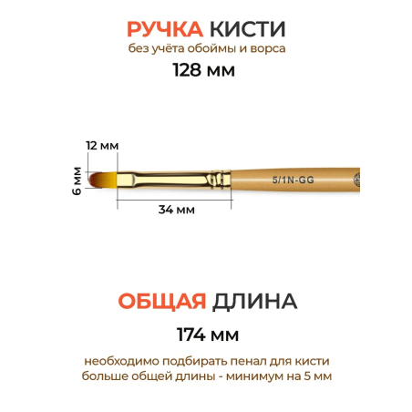 Купить маникюрную кисть для лепки и моделирования 5/1N-GG