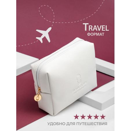 Купить косметичка на молнии большая из экокожи с тиснением Nail Club