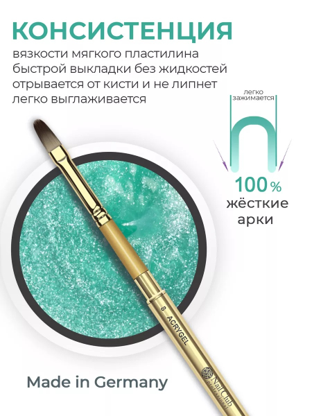 Акригель для моделирования и дизайна ногтей AGL-18 Azure Aqua