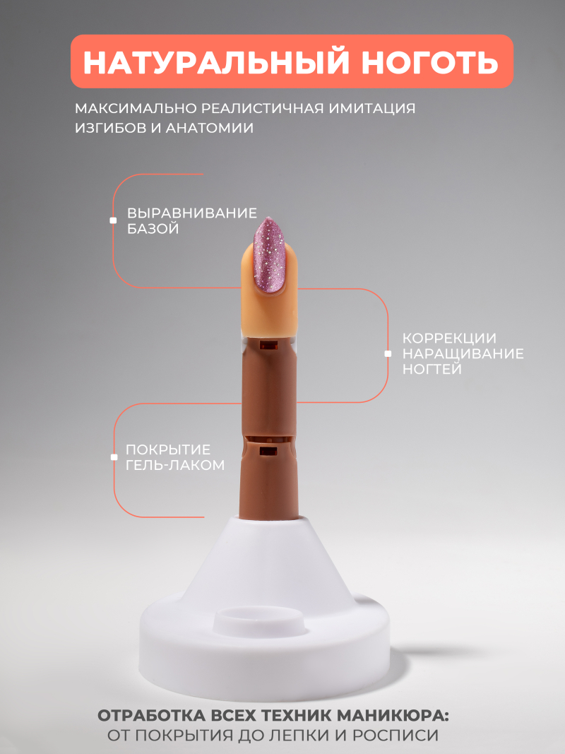 Купить Тренировочная рука для маникюра с типсами набор 3 пальца опт и розница