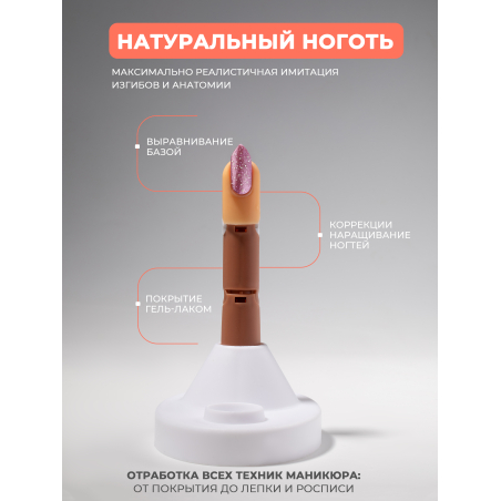 Купить Тренировочная рука для маникюра с типсами набор 3 пальца опт и розница