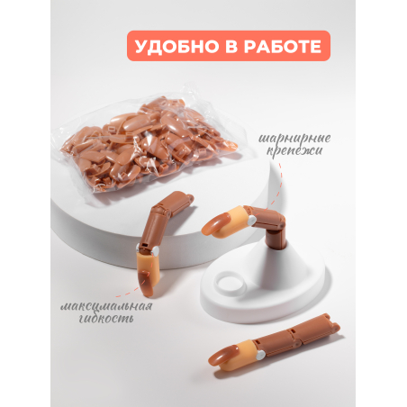 Купить Тренировочная рука для маникюра с типсами набор 3 пальца опт и розница