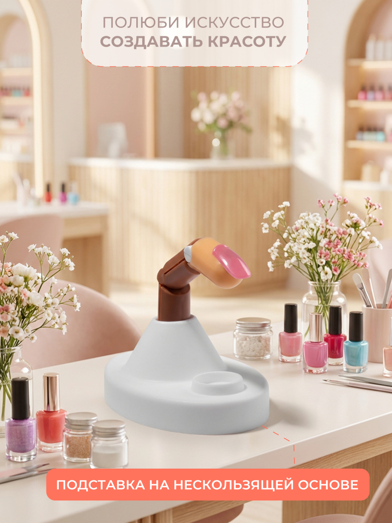 Купить Тренировочная рука для маникюра с типсами набор 3 пальца опт и розница