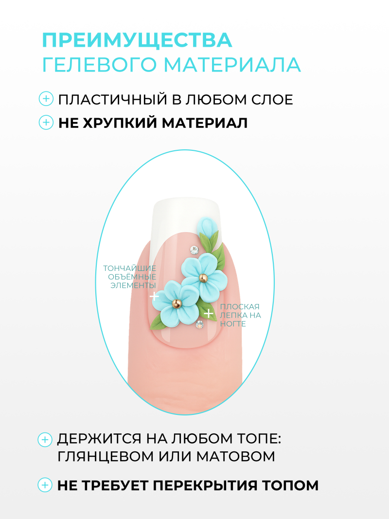 Нежно-голубой гель-пластилин P-35 Pastel Blue из коллекции PLASTILINE Nail Club