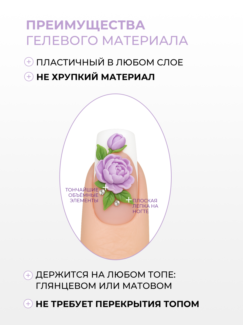Купить гель-пластилин для лепки на ногтях P-36 Pastel Viola PLASTILINE Nail Club