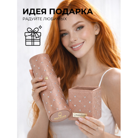 Купить тубус пенал для кистей медный рыжий со стразами