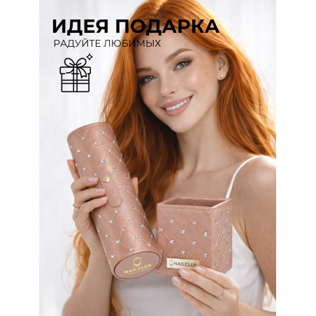 Купить подставку для кистей медная рыжая со стразами