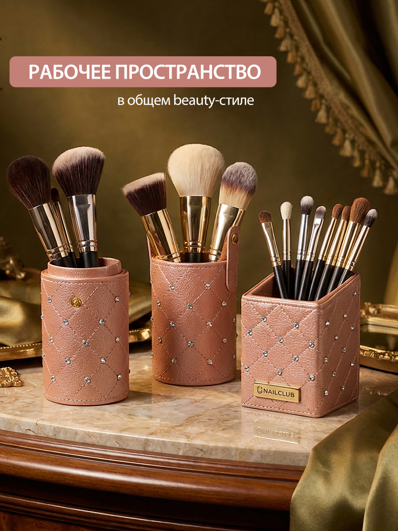 Купить набор Тубус и Подставка рыжий со стразами