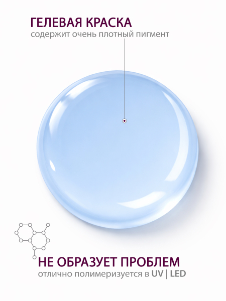 Купить гель-краску для ногтей без липкого слоя GPG-16 Pretty Blue Pastel Glaze Nail Club