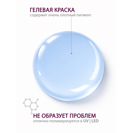 Купить гель-краску для ногтей без липкого слоя GPG-16 Pretty Blue Pastel Glaze Nail Club