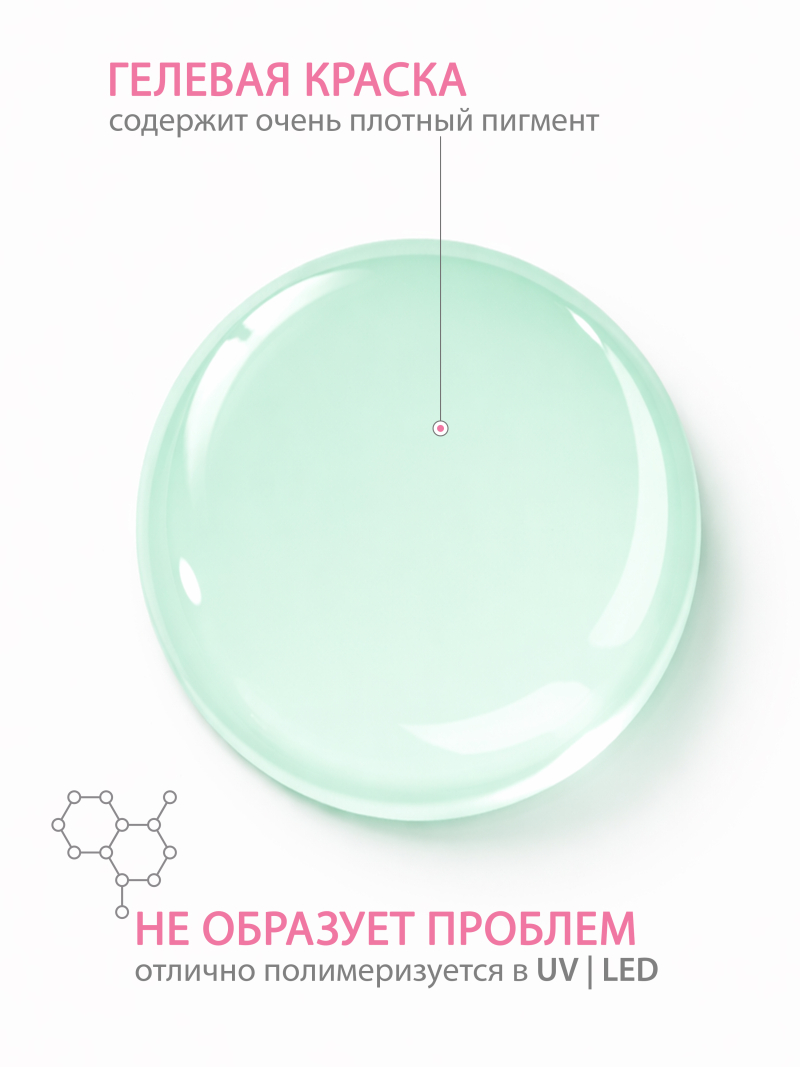 Купить гель-краску для ногтей без липкого слоя GPG-22 Menthol Pastel Glaze Nail Club