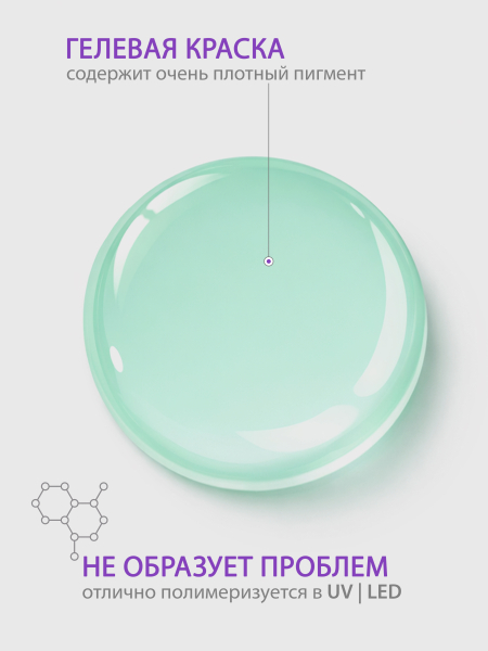Купить гель-краску для ногтей без липкого слоя GPG-23 Pepper Mint Pastel Glaze Nail Club