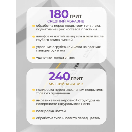 Купить Баф для ногтей ONLY ONE 180/240 маленький лодка 48 шт. с доставкой