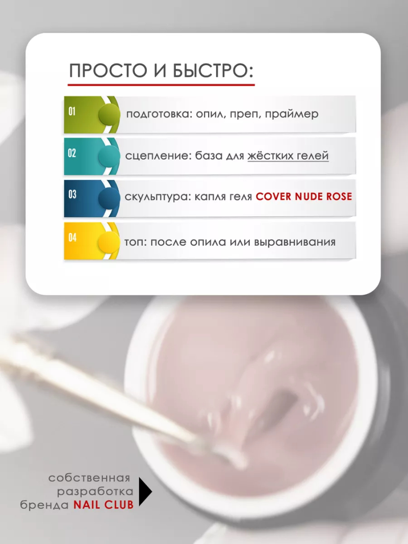 Купить камуфлирующий гель для моделирования ногтей Cover Nude Rose