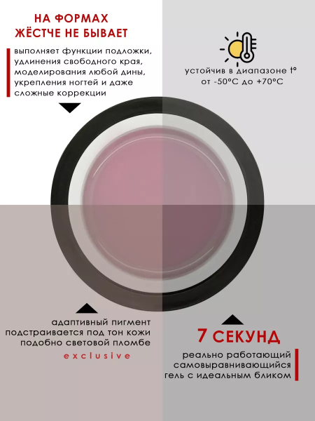 Купить камуфлирующий гель для моделирования ногтей Cover Rose Pink