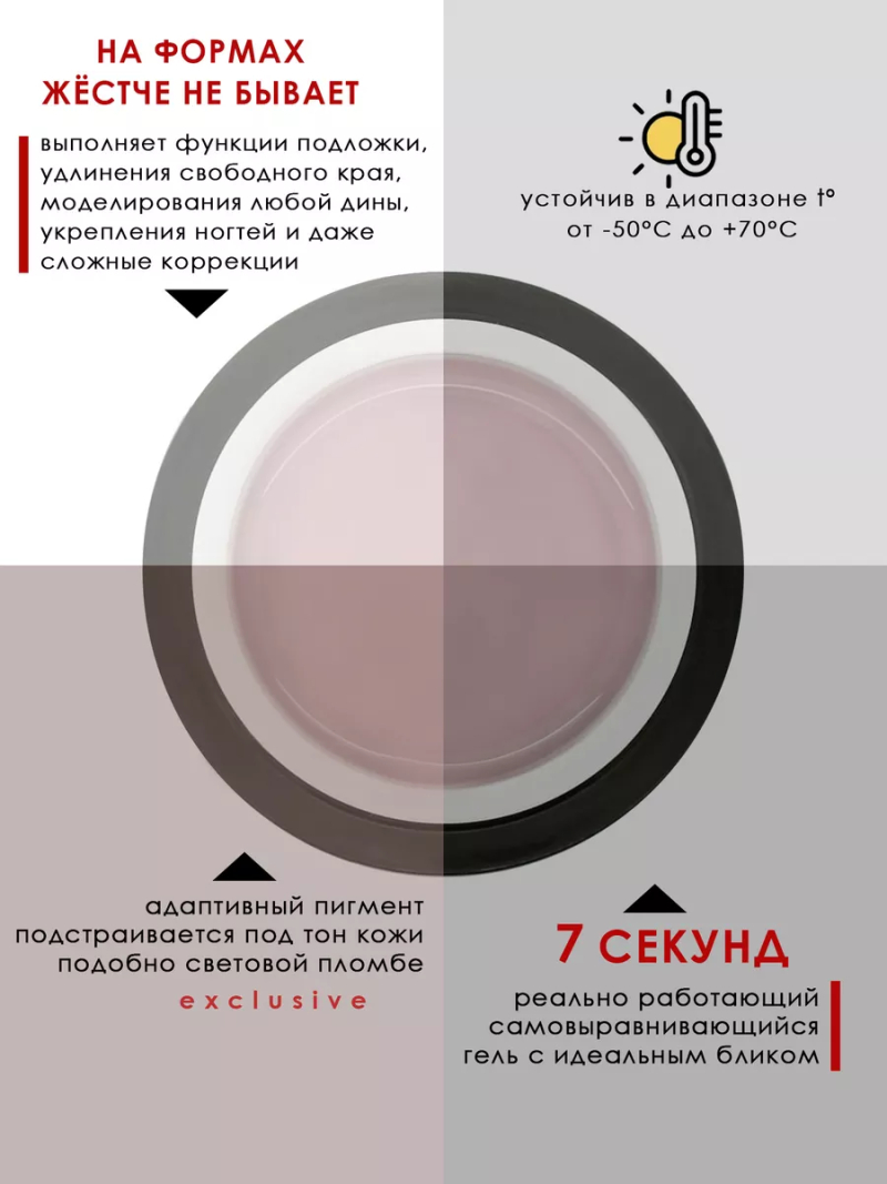 Купить камуфлирующий гель для моделирования ногтей Cover Light Rose Pink