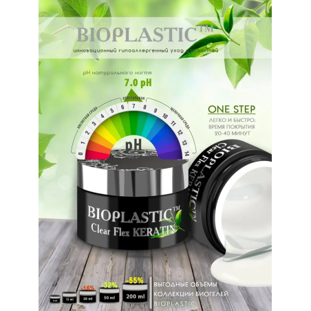 Купить биополимерный лечебный гель для ногтей с кератином Clear Flex Keratin BIOPLASTIC
