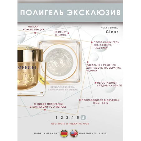 Купить полимергель для моделирования ногтей Clear