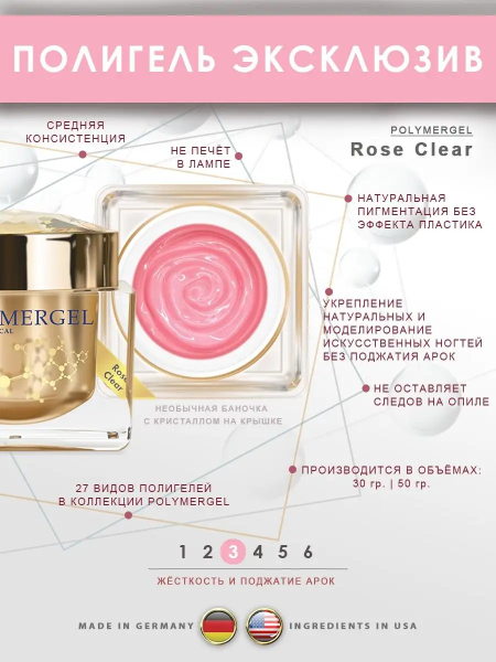 Купить полимергель для моделирования ногтей Rose Clear